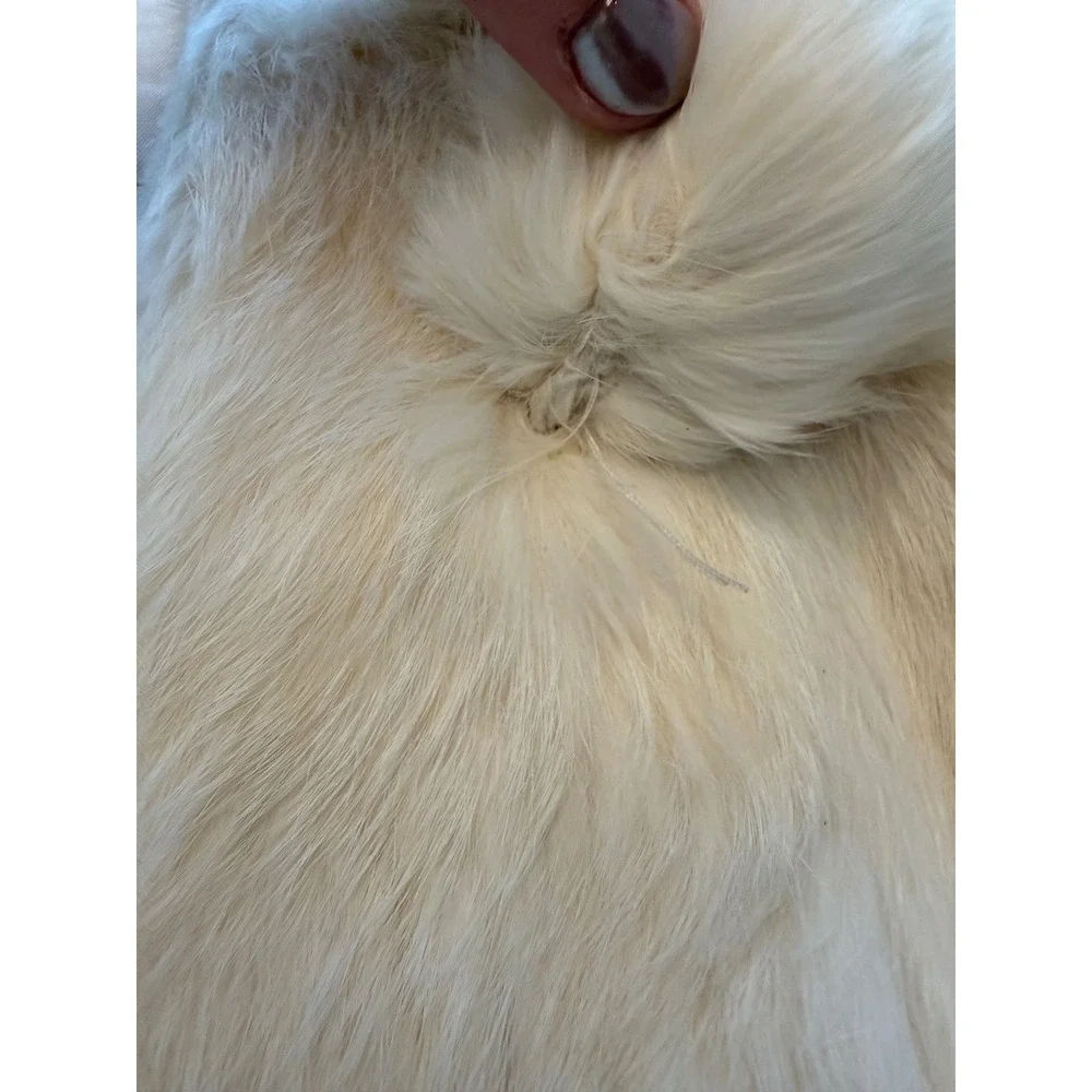 Vintage Faux rabbit Coat Girls Pom Pom Buttons Winter Outerwear‎ Cozy Chic Party - Picture 8 of 16